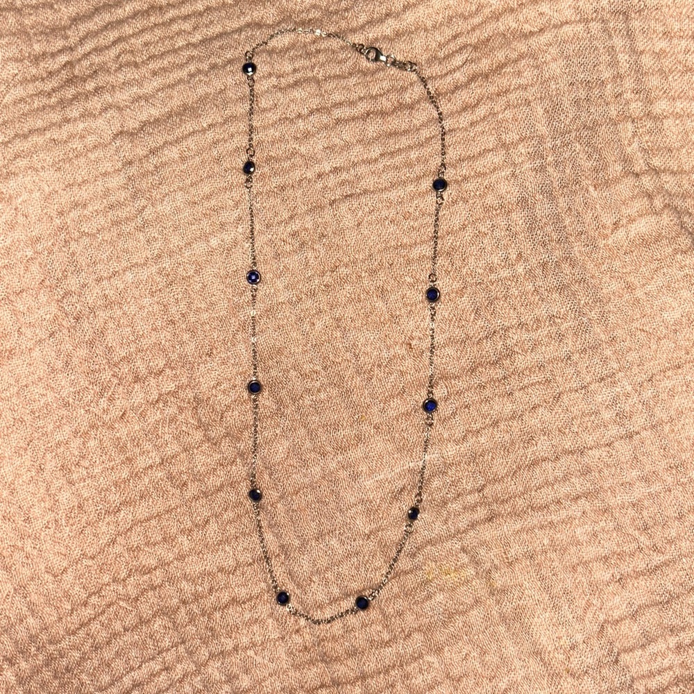 Haverhill 18k White Gold Necklace with Sapphires 🤍 - Picture 2 of 13